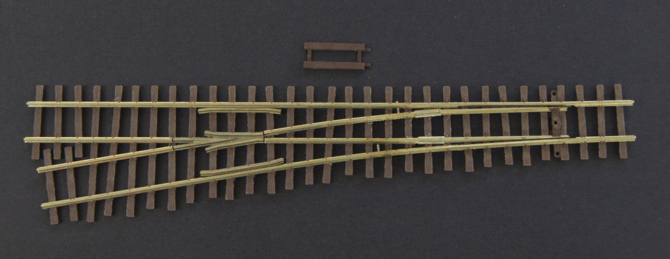 MEC 15-105 HOn3 Code 70 #6 left-hand Electrofrog-equivalent turnout