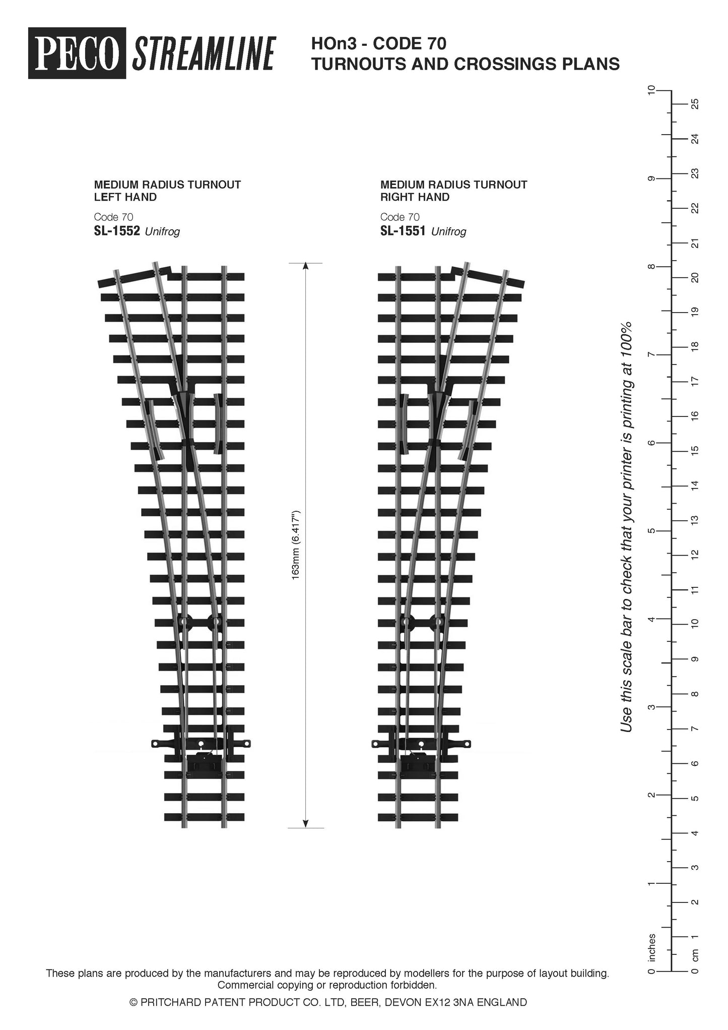 PECO SL-U1552 HOn3 Turnout, Medium Radius, Left Hand